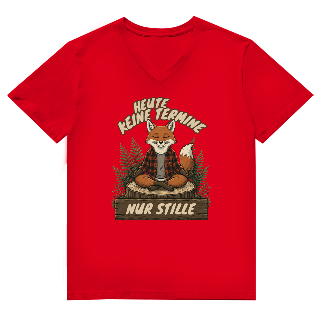 Fuchs Herren V-Neck T-Shirt