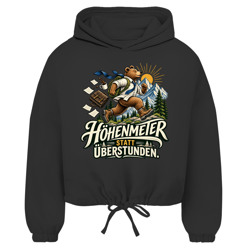 Damen Cropped Hoodie Höhenmeter