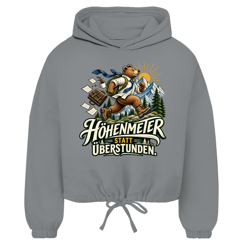 Damen Cropped Hoodie Höhenmeter