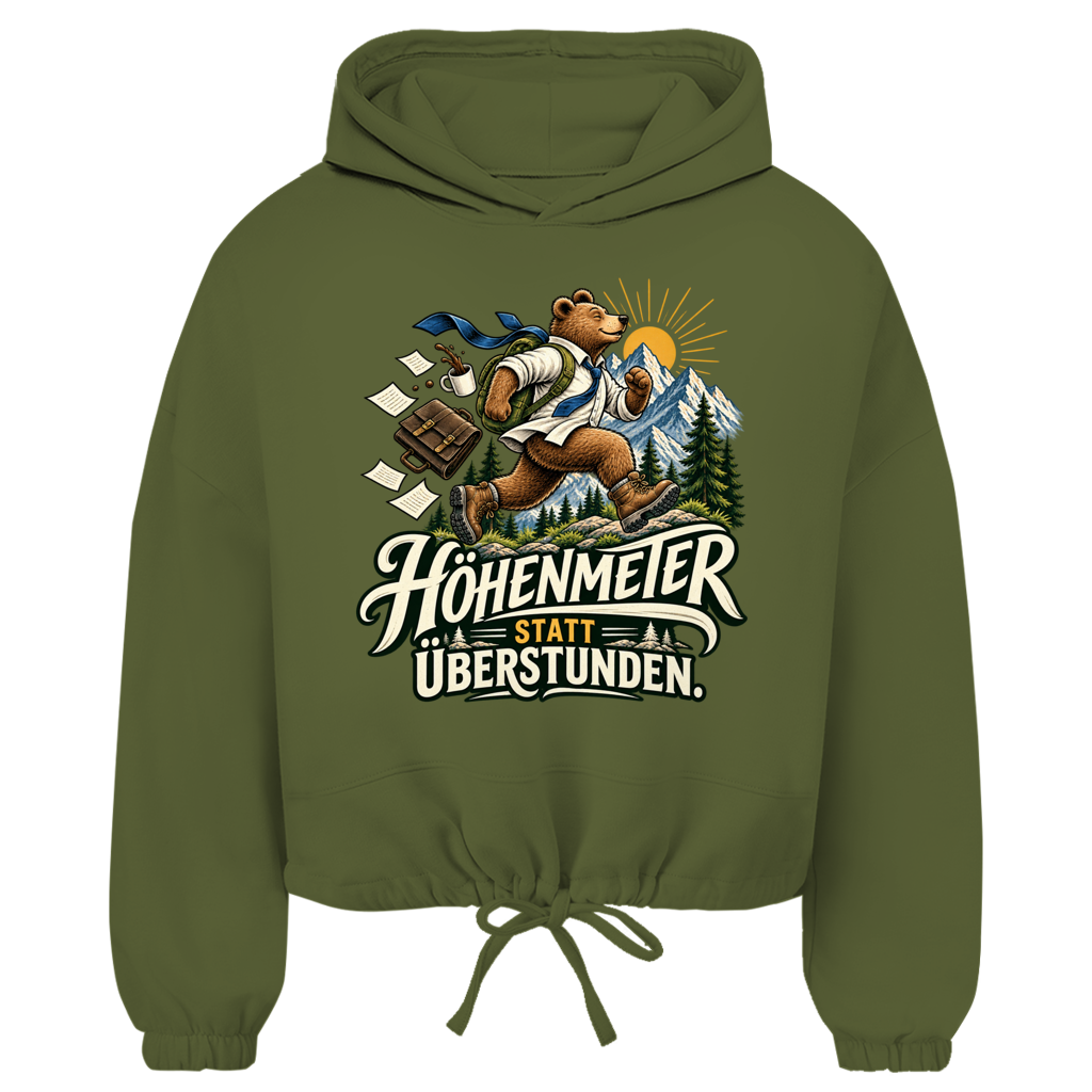 Damen Cropped Hoodie Höhenmeter