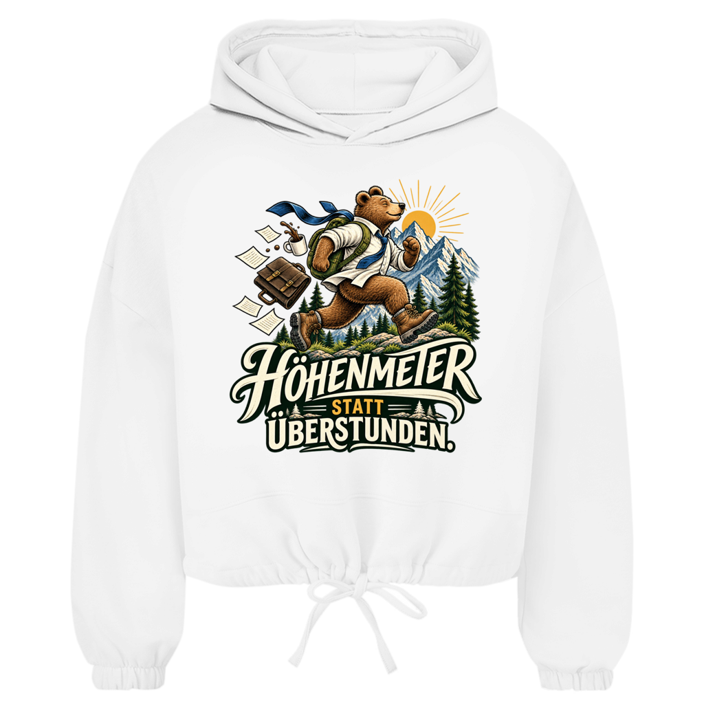 Damen Cropped Hoodie Höhenmeter