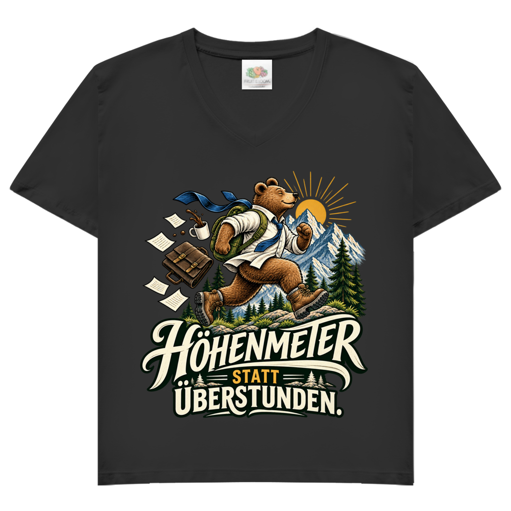 Damen V-Neck T-Shirt Höhenmeter