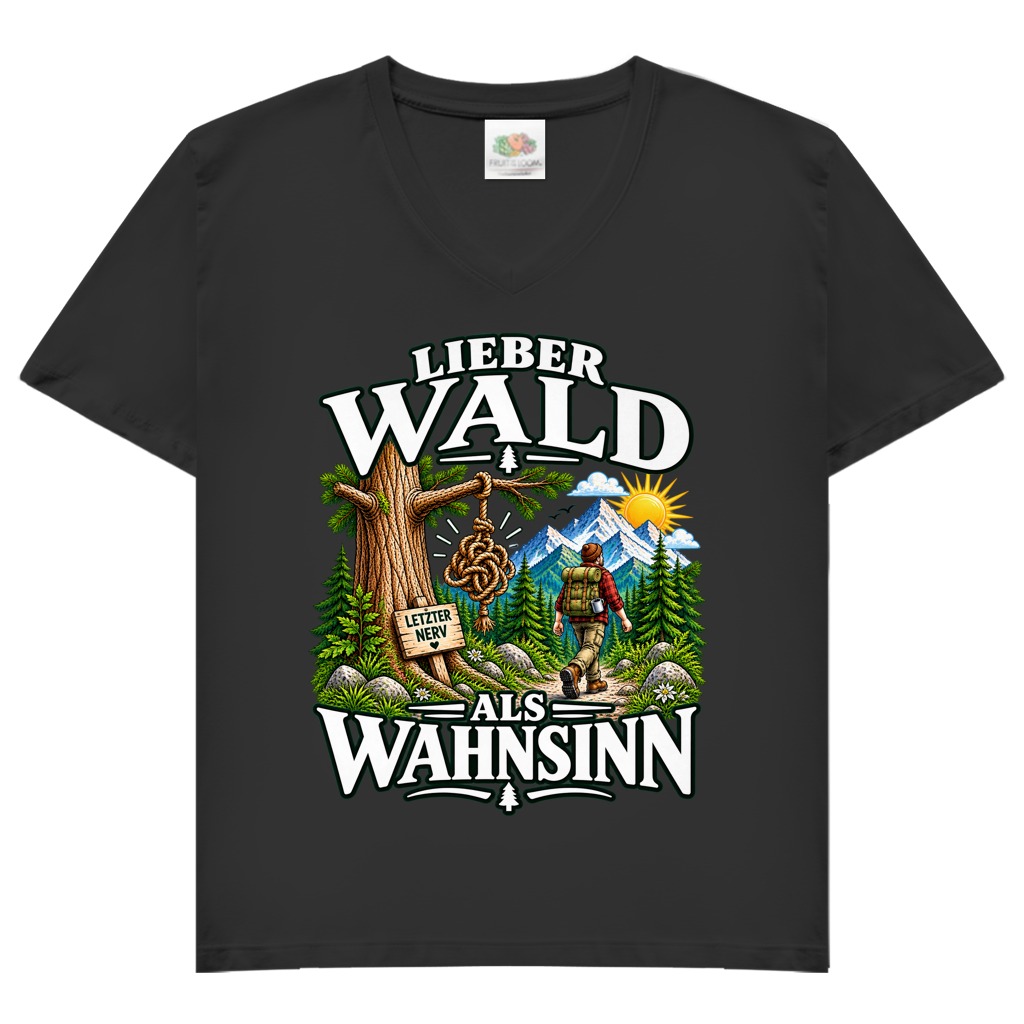 Damen V-Neck T-Shirt Wahnsinn