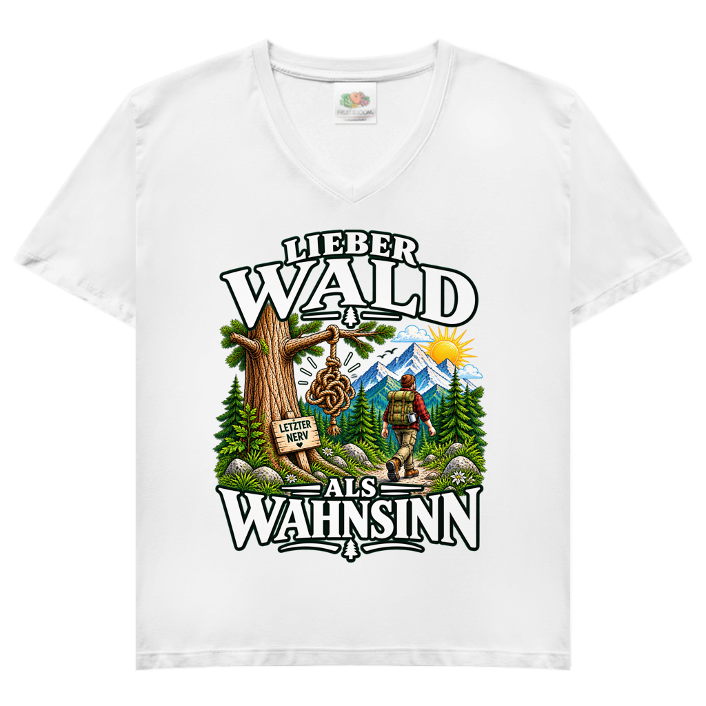 Damen V-Neck T-Shirt Wahnsinn